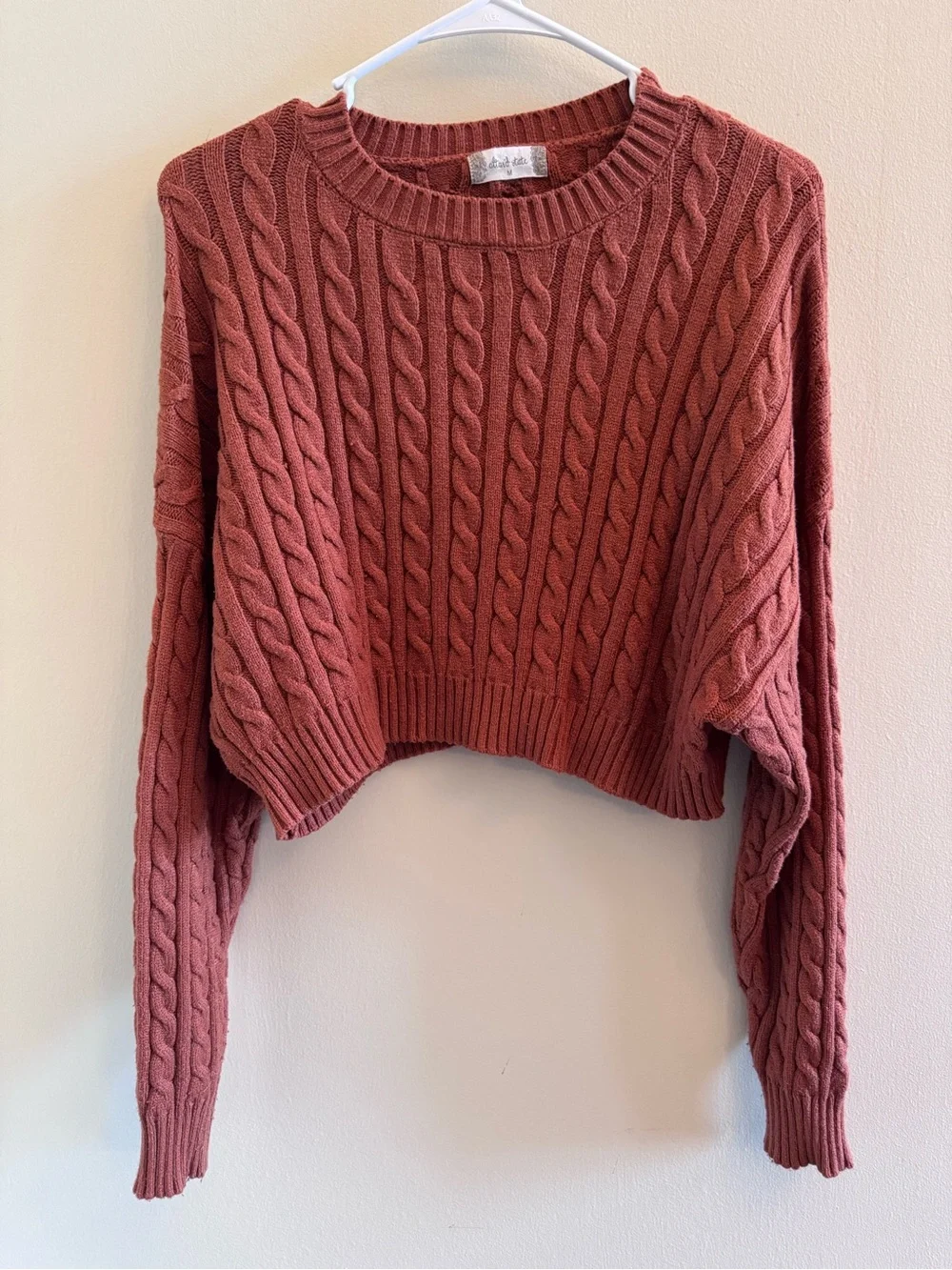 Altar'd State Cable-Knit Cropped Sweater